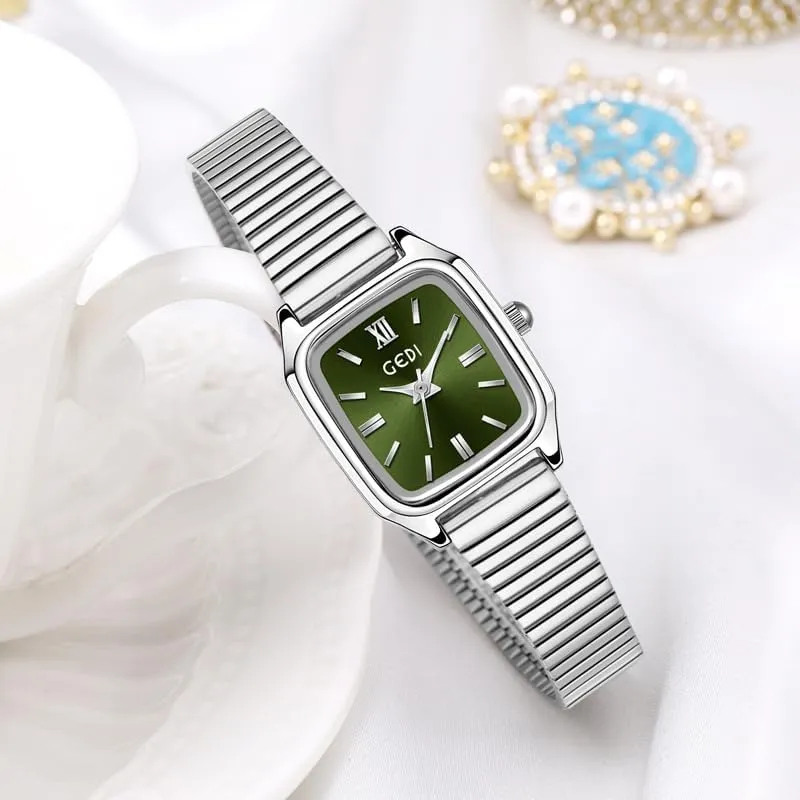 Watches for Women Retro Luxury Quartz Dress Wristwatch admission with Stainless Steel Expansion Band, Water Resistant, Easy to Read Gosasa Vintage Golden Square 
