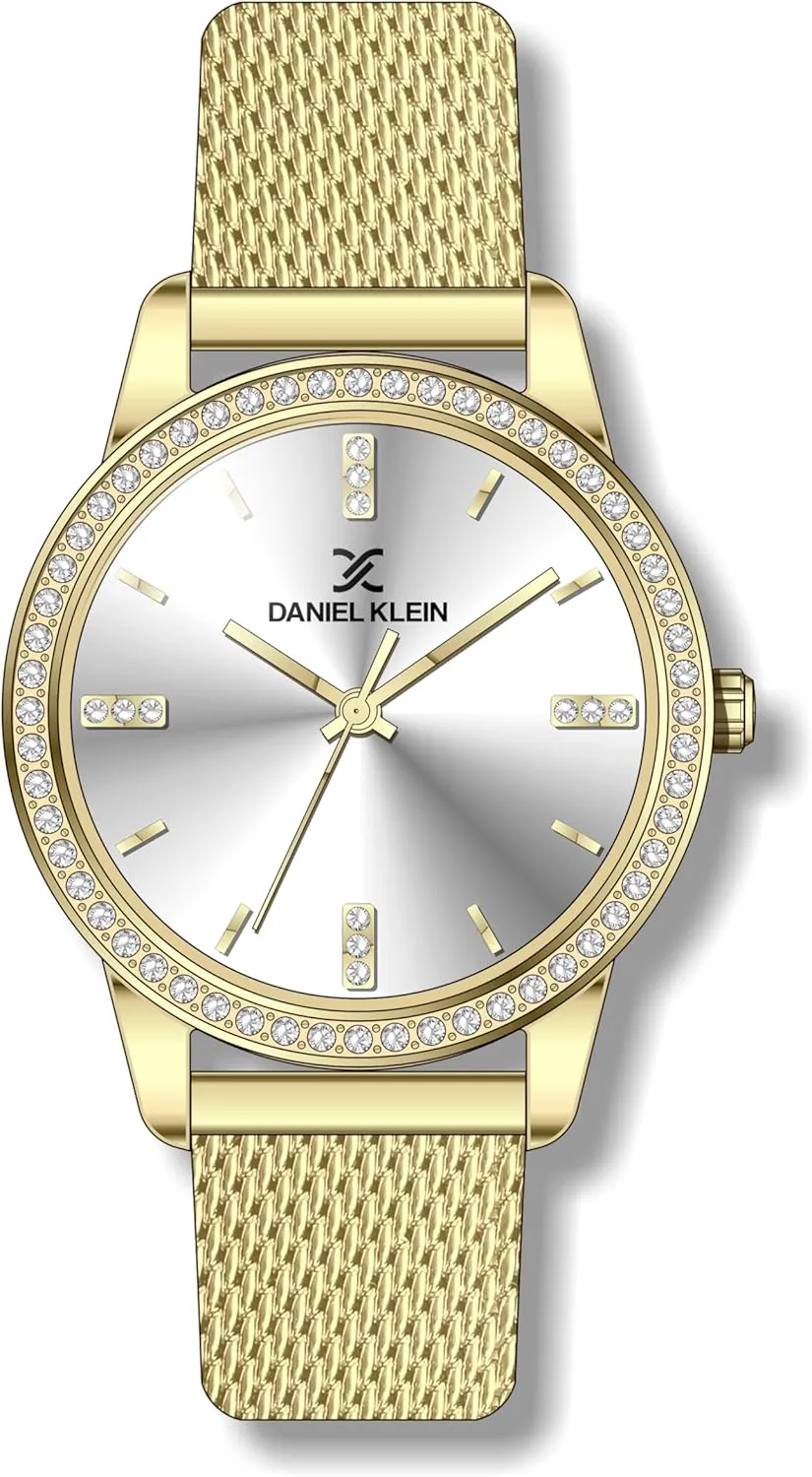 Watches, Gemset Timepiece for Ladies, Analog Display Wrist Watch Watch for Women, Gold Watch bony republish for Women - Mesh Band 