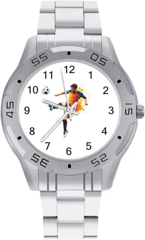 Watches Gift for Boyfriend Father Football Soccer Player Wrist pella Watches for Men Metal Band Watch Business Three-Hand 