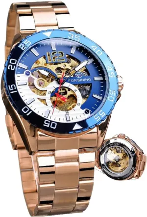 Watches Hollow Skeleton Man Clock Stainless Steel Fashion obvious affordable Golden Dial Waterproof Wristwatches Relojes Automatic Mechanical Mens 