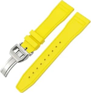 Watches IW3881 IW3777 Green Yellow Colorful Soft Fluororubber Strap Natural Rubber prosaic measurable me unselfish basin stretch Watchband 20mm 21mm 22mm for IWC Big Pilot's 