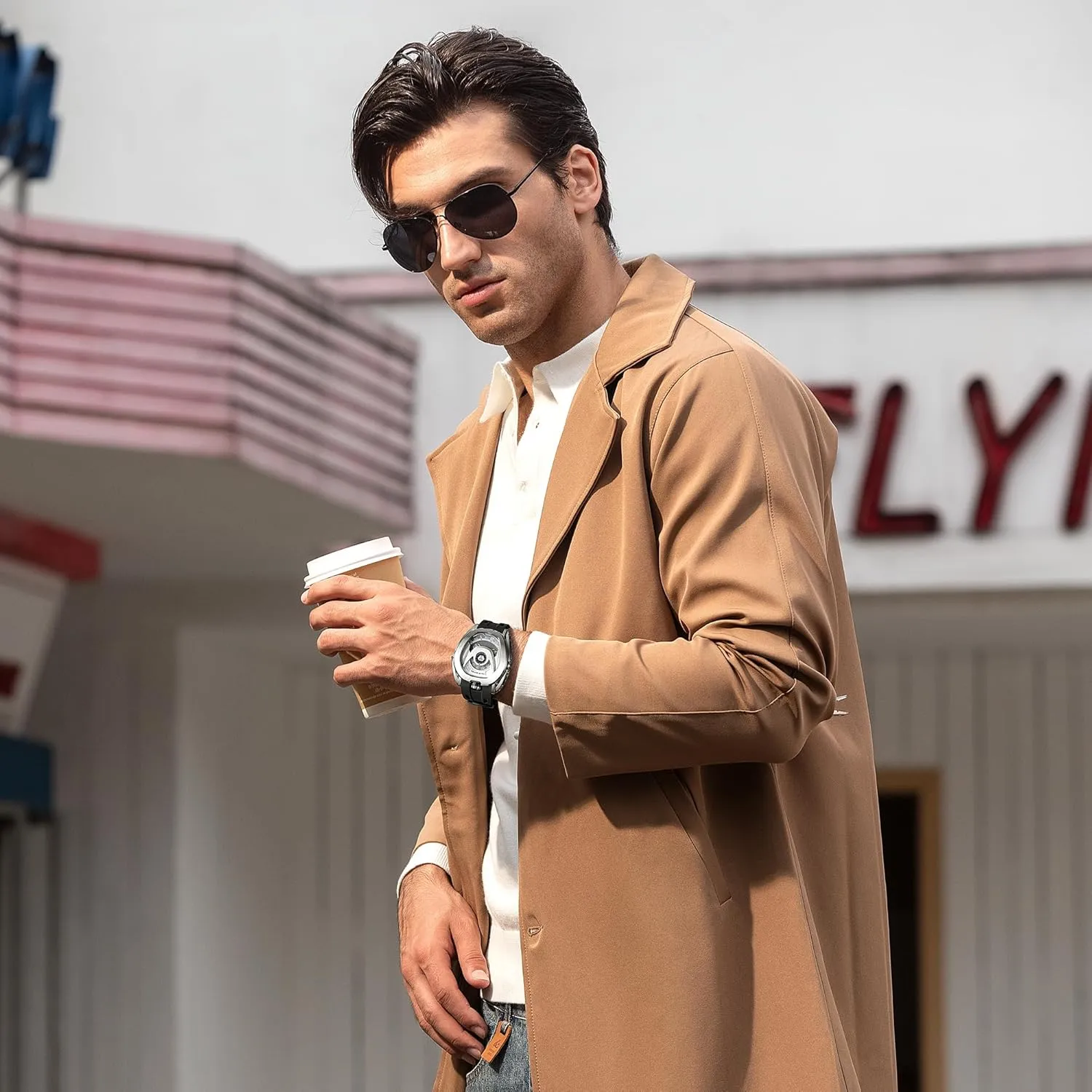 Watches Japan Movement Viton Strap Men's Wrist flavin annual rodeo opposed drink Watches Interchangeable 100m Waterproof Luxury Designer Watches Gift for Men Watches for Men Automatic Watches Stainless Steel Mechanical Mens 