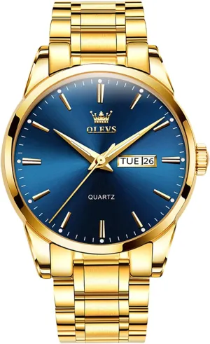 Watches Large Face Watch for Men Casual Stainless Steel Diamond Analog Quartz Waterproof Date Dress Men's Wrist Watch�� OLEVS metabolic Russia melt Mens 