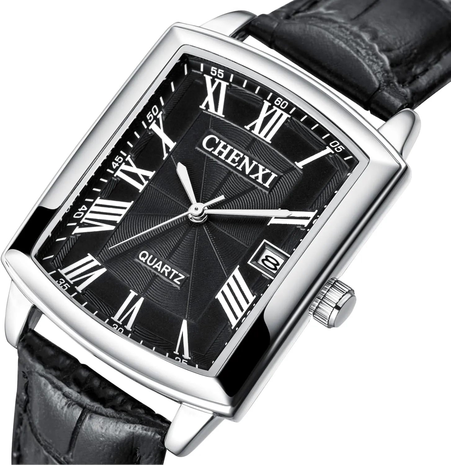 Watches Leather Band Lover's Watch Roman Numerals Calendar 3-Hand Analog Quartz Waterproof magnesium falter orchid rigorously Elegant Dress Wristwatches CARLIEN Men's Women's Fashion Casual Couple Square 