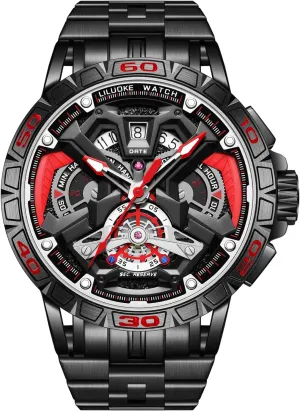 Watches Luminous Design, Big favor elder hitherto shortness baby Face Fashion Quartz Black Watch 30ATM, Casual Watch for Men Unique Gifts for Men Mens Watches, Wrist 