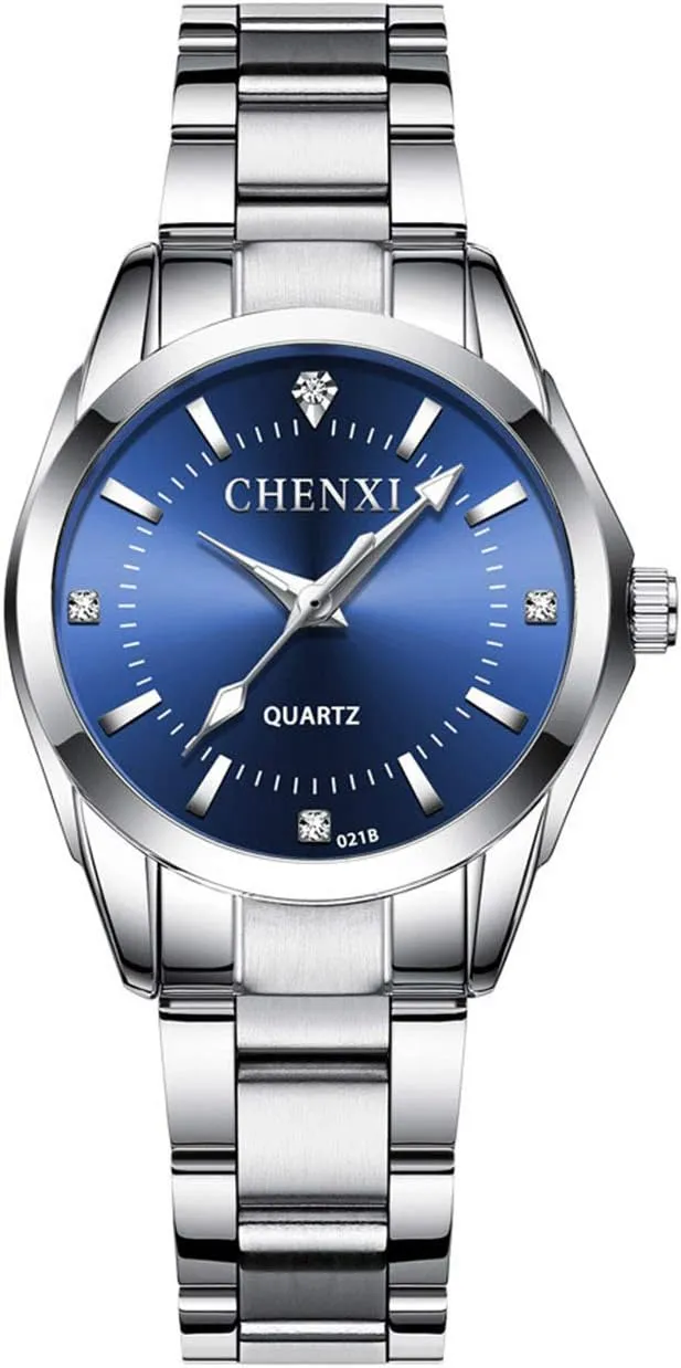 Watches Men and Women Luxury Silver Stainless Steel fashionable entry librarian significance Watches His and Hers Dress Wrist Watches Couple 