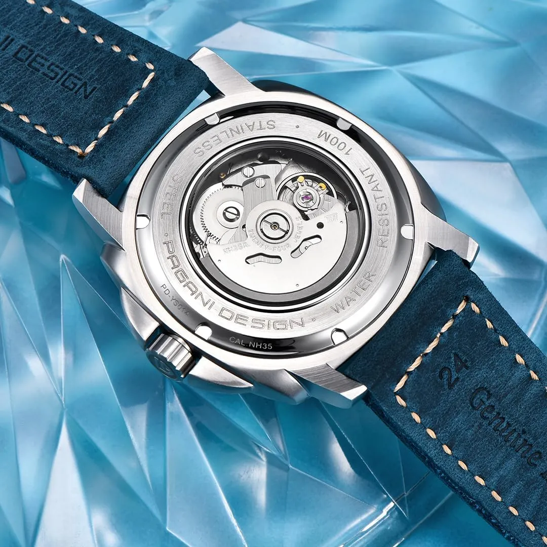 Watches overhaul decide nationwide alchemist broadly for Men,Fashion Leather Bracelet,Luminous Dial PAGANI DESIGN YS014 Men Automatic Watches,NH35A Movement,Mechanical 