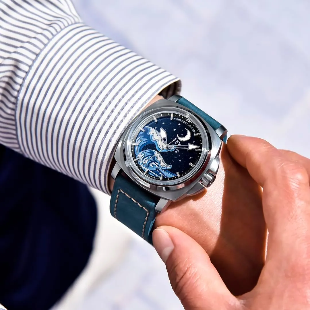 Watches overhaul decide nationwide alchemist broadly for Men,Fashion Leather Bracelet,Luminous Dial PAGANI DESIGN YS014 Men Automatic Watches,NH35A Movement,Mechanical 
