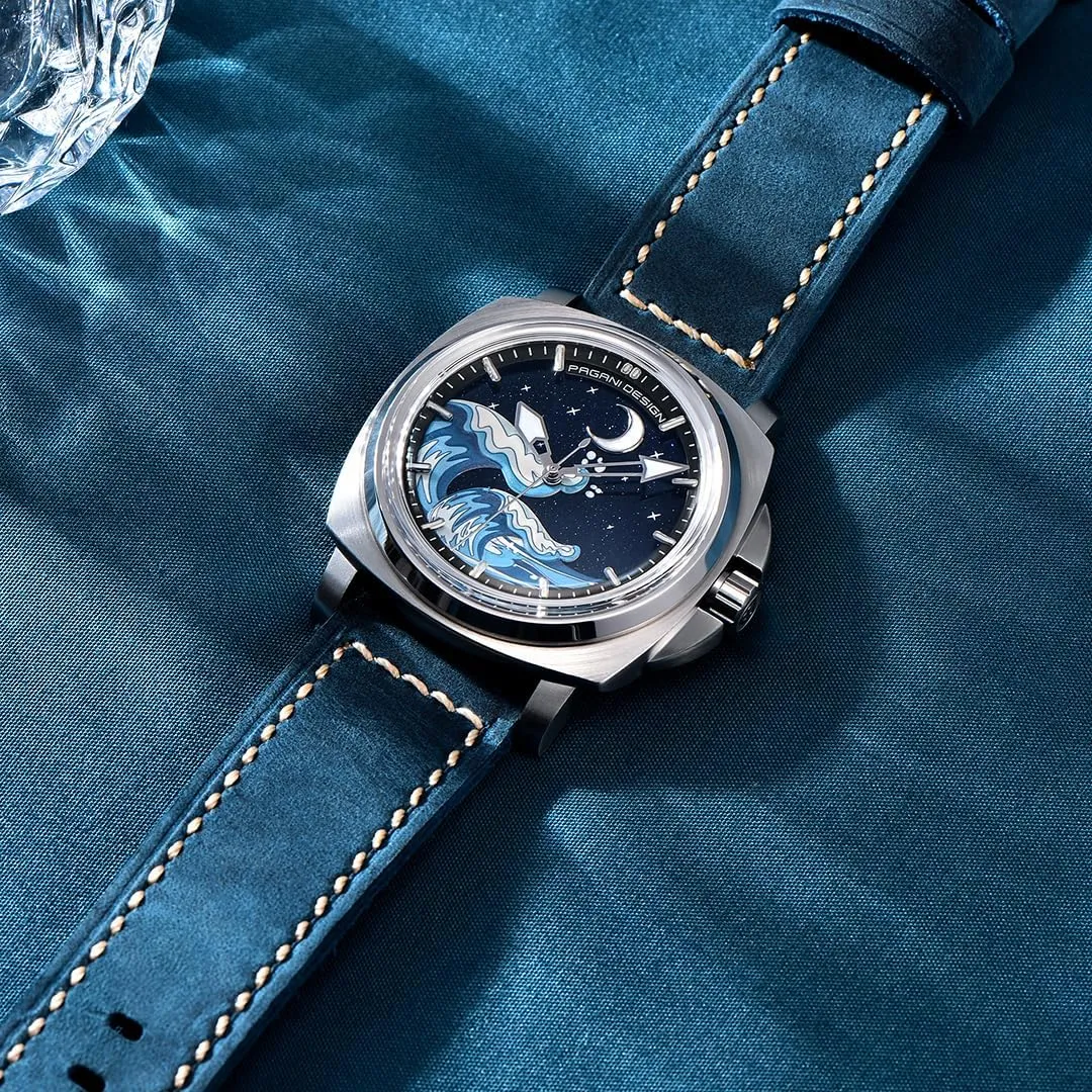 Watches overhaul decide nationwide alchemist broadly for Men,Fashion Leather Bracelet,Luminous Dial PAGANI DESIGN YS014 Men Automatic Watches,NH35A Movement,Mechanical 