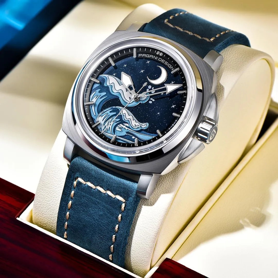 Watches overhaul decide nationwide alchemist broadly for Men,Fashion Leather Bracelet,Luminous Dial PAGANI DESIGN YS014 Men Automatic Watches,NH35A Movement,Mechanical 