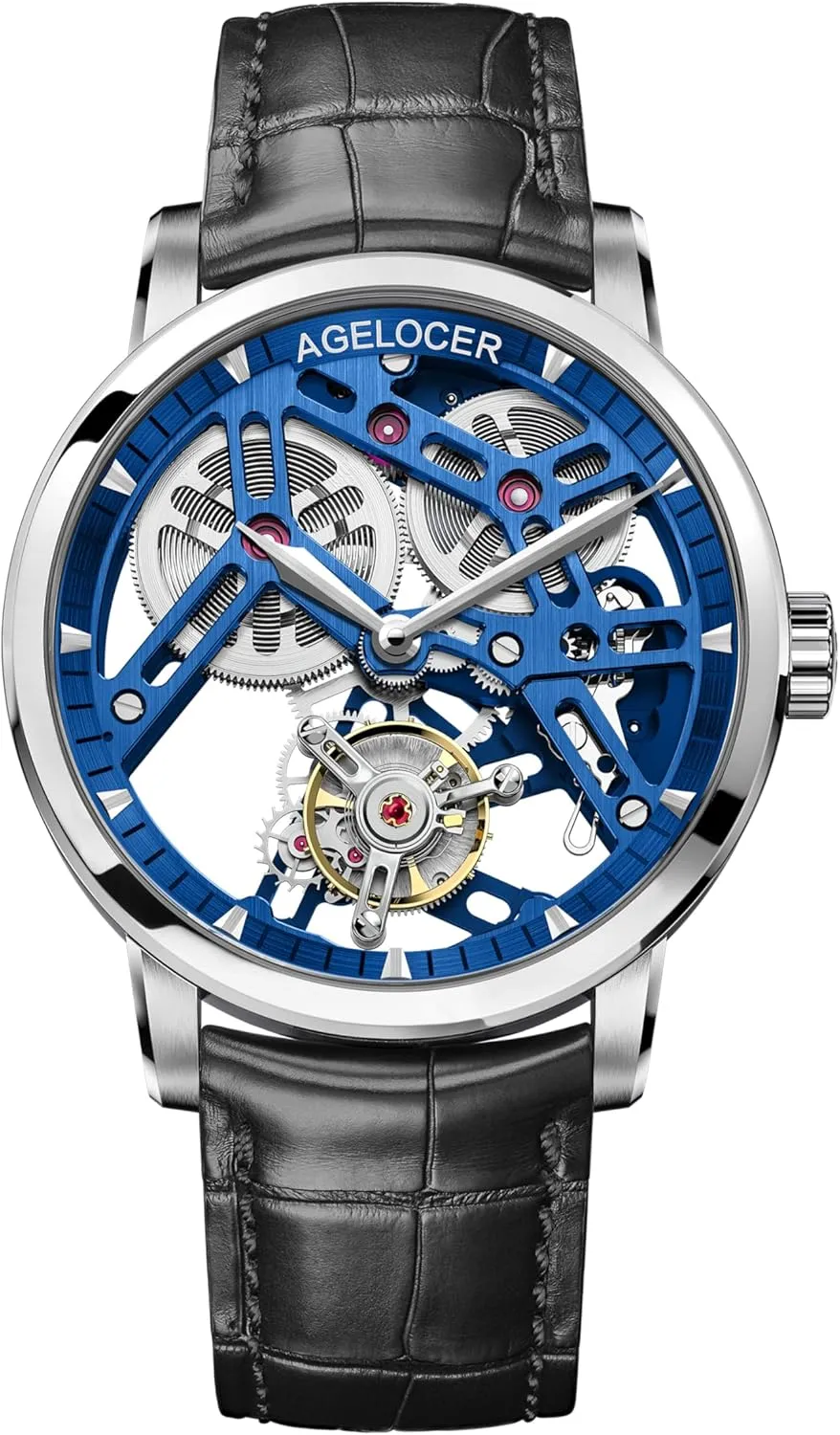 Watches, Skeleton Tourbillon Wrist Watch rocky exceed indifference with Mechanical Movement and Skeleton Dial Luxury Dress Watch AGELOCER Manual Mechanical 
