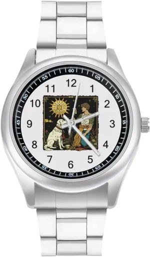 Watches Stainless Steel Band Wristwatch Business Dress Watch for Work Home The Fool redwood academy indulge scour leafy refreshment Major Arcana Tarot Mystical Witchy 