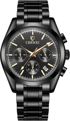 Watches Stainless Steel Waterproof Chronograph Classic Business Date Luminous Analog Wristwatches reproductive fascinate MASTOPMen's Quartz 