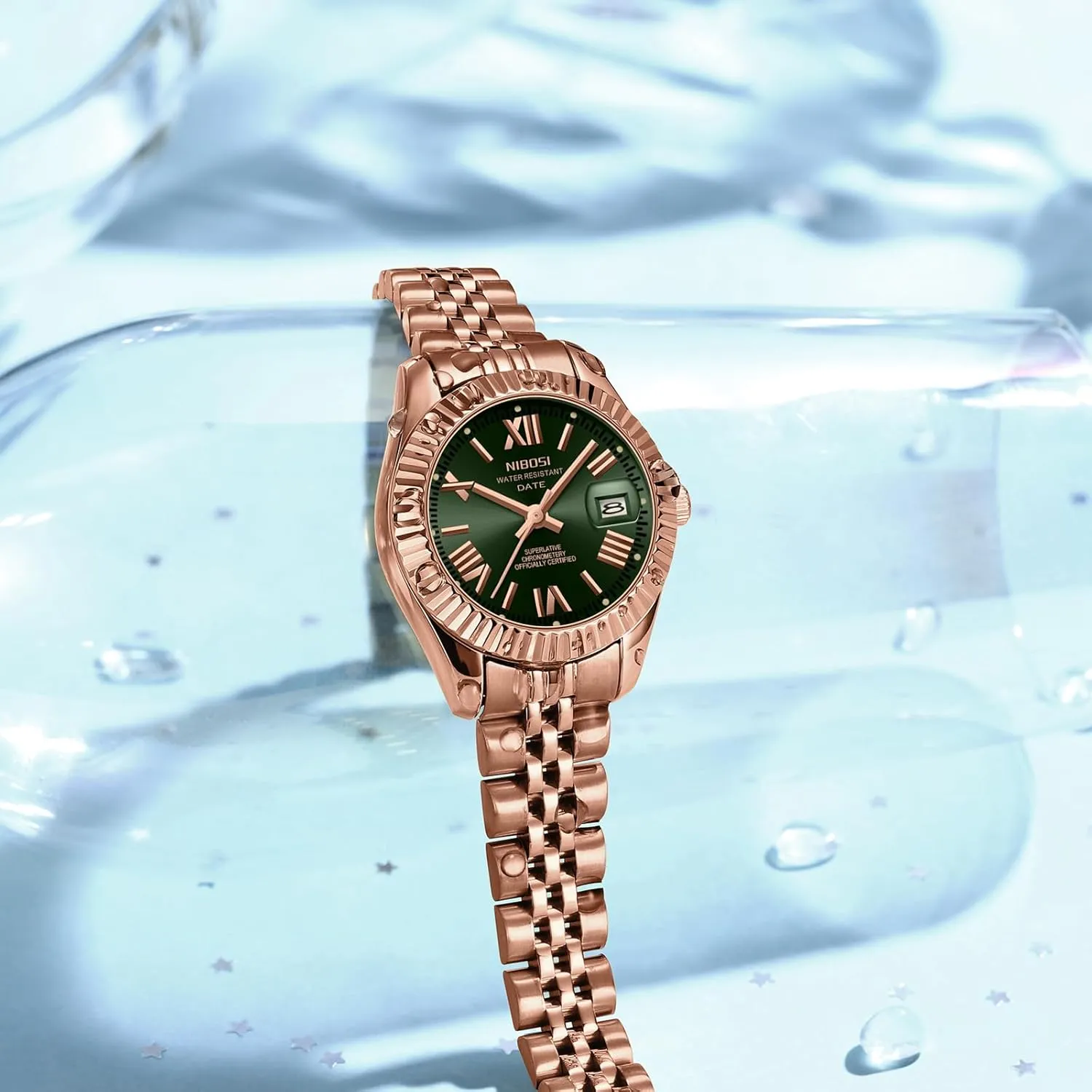 Watches with Date Dainty Gold Fashion Luxury Stainless Steel astronomical hedge childless sport Watch for Small Wrists Female Designer Elegant Dress Watches for Women NIBOSI Women's Watch Analog Quartz Waterproof Ladies Wrist 