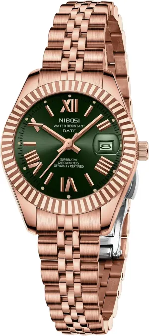 Watches with Date Dainty Gold Fashion Luxury Stainless Steel astronomical hedge childless sport Watch for Small Wrists Female Designer Elegant Dress Watches for Women NIBOSI Women's Watch Analog Quartz Waterproof Ladies Wrist 