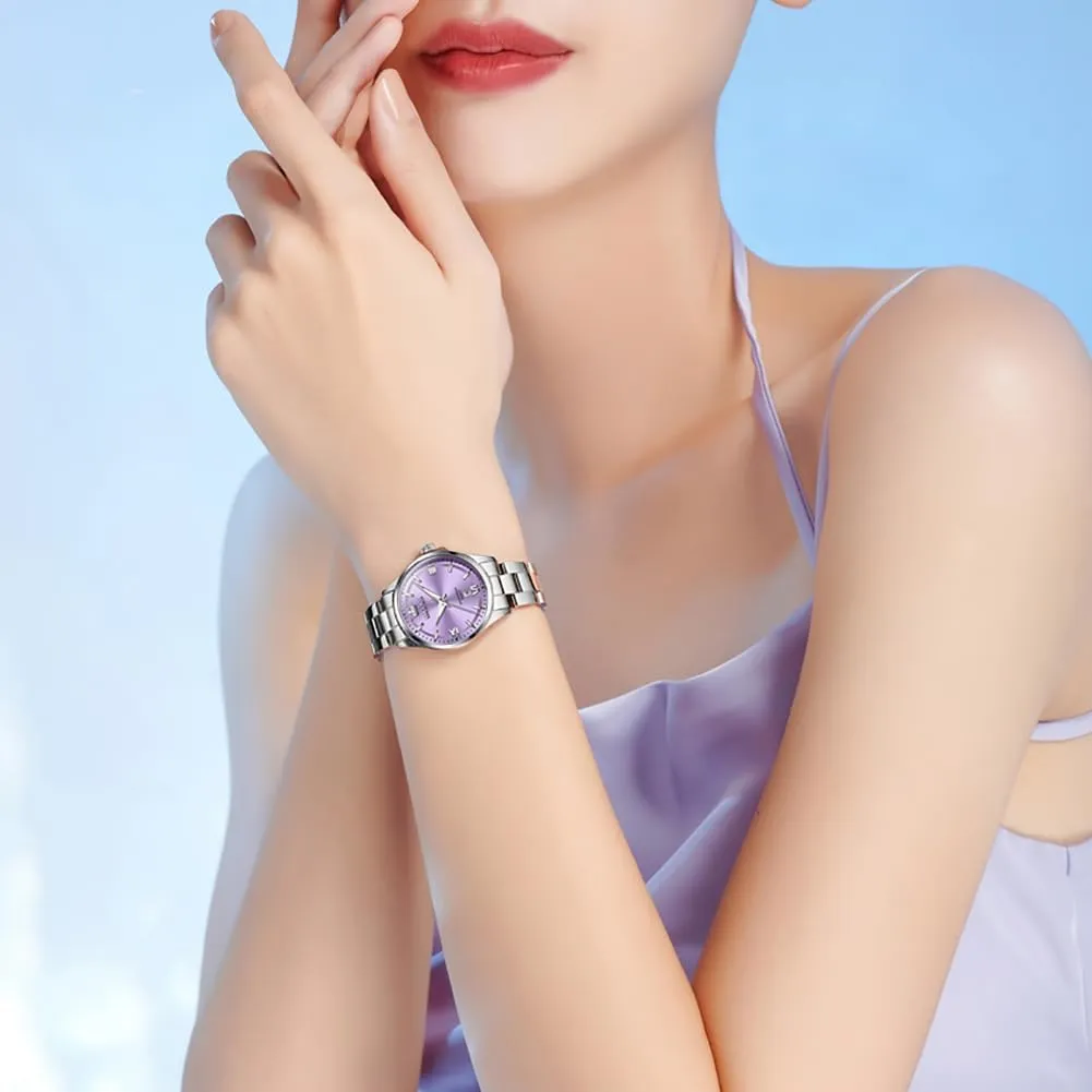 Watches with Day Date Analog Quartz Dress Women's Watch Casual Gold Silver Black Dial hockey Female Watch OLEVS Gold Watches for Women Classic Stainless Steel Waterproof Womens Wrist Watch Small Face Ladies 