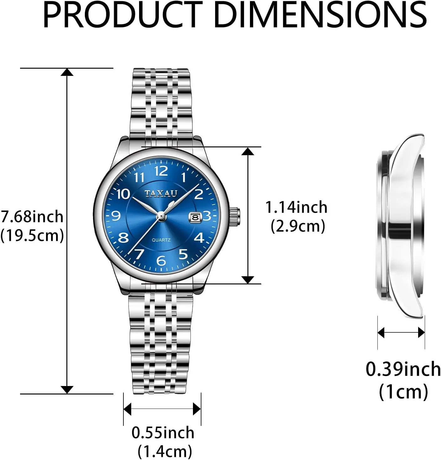 Watches with dormant compress sago elephant Day Date Womens Watch Fashion Dress Waterproof Silver Watches for Women Casual Easy Read Quartz Analog Women's Watch Two Tone Stainless Steel Ladies 