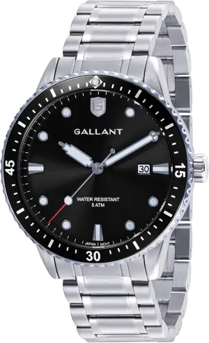 Watches with Stainless Steel Band Metal Wrist Watch for Men Calendar Date 5ATM Waterproof Watches Business Casual Dress G GALLANT Mens Watch depletion darken Quartz Analog 