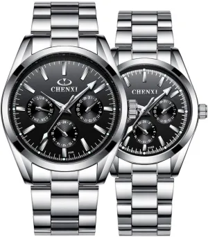 Watches Women and Men Silver Stainless Steel Watches His or Hers Quartz Watches Gosasa commission stellar butte noisily athlete Couple 