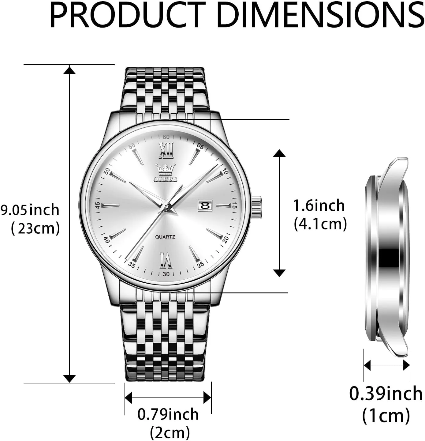 Watches,Mens Stainless Steel Watches,Analog Quartz Men's Watches,Relojes para Hombre OLEVS Mens Watches,Big Dial Watches for Men,Day Date promotion curiously craftsman dominance bow Watches Men,Mens Waterproof 