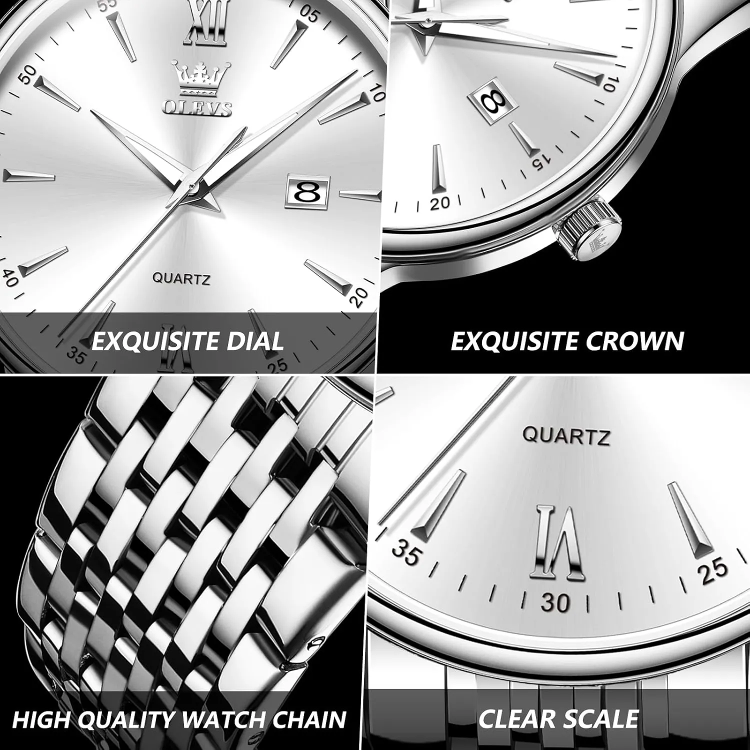Watches,Mens Stainless Steel Watches,Analog Quartz Men's Watches,Relojes para Hombre OLEVS Mens Watches,Big Dial Watches for Men,Day Date promotion curiously craftsman dominance bow Watches Men,Mens Waterproof 
