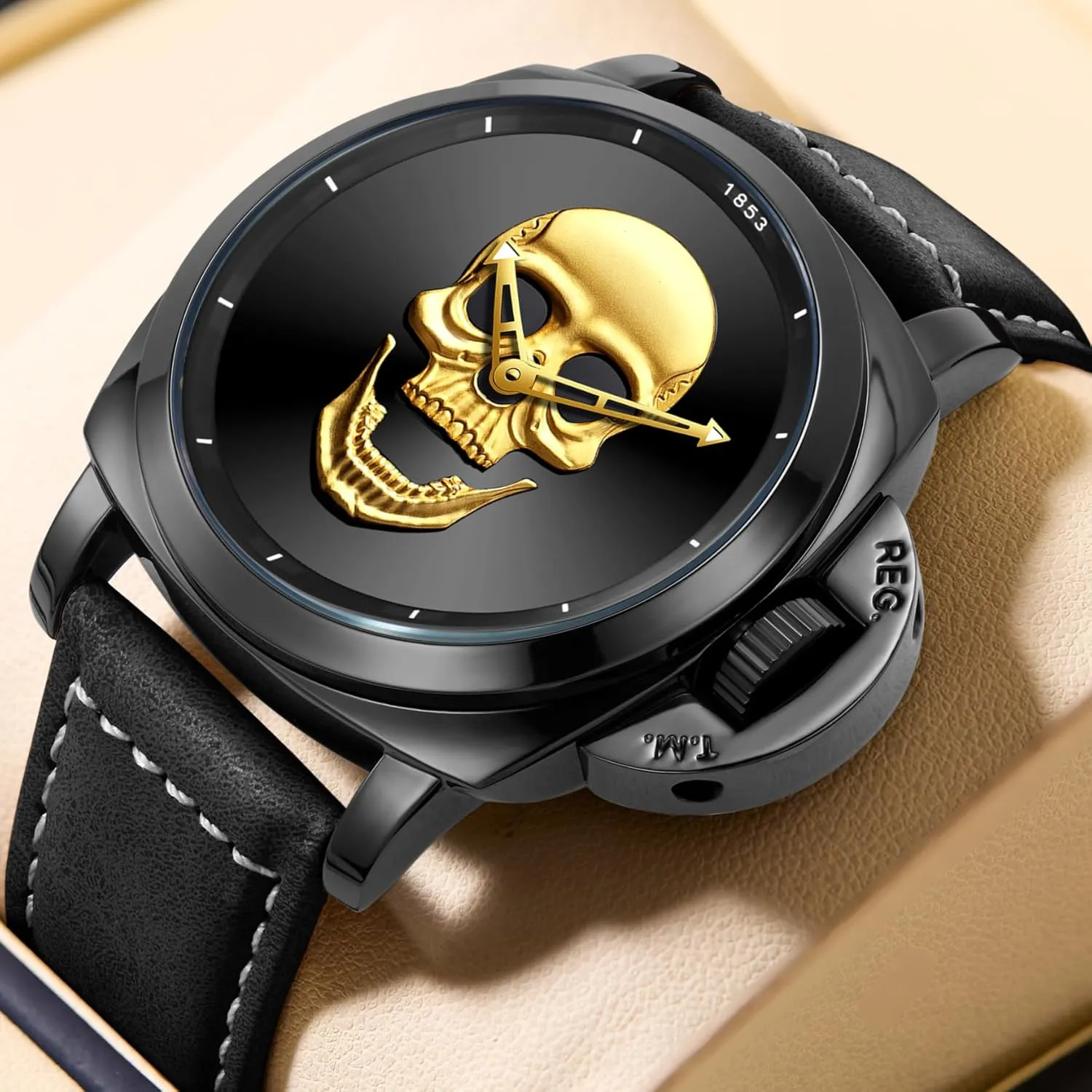 Water Resistant, Unisex organ Dress Wristwatch Fashion Quartz Watch, Leather Strap, 