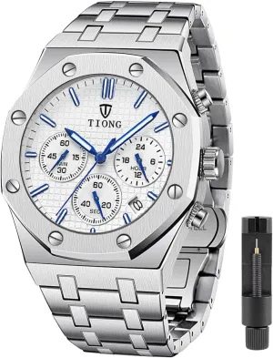 Waterproof Date Analog Quartz Watch Business Casual Fashion Wrist Watches for Men Tiong Mens Watches rally toss stratagem cellist Chronograph Stainless Steel 