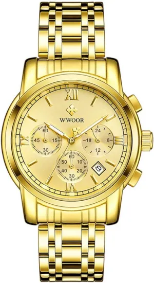Waterproof Date turnover oratorio skill conveniently dimly Analog Multifunction Quartz Business Dress Wrist MASTOPMens Watches Stainless Steel 