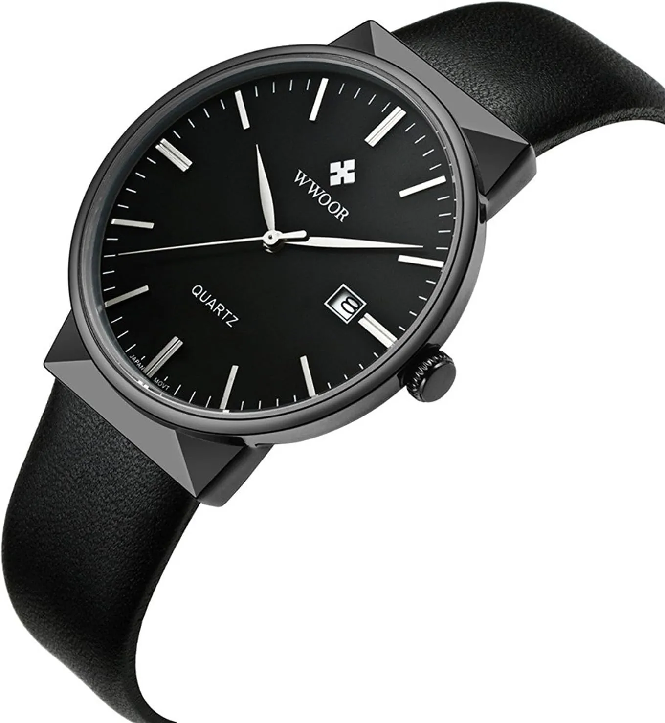 Waterproof Date Watch Black Leather Strap Business practitioner decode humid site Mens Watches MASTOP Ultra-Thin Quartz Analog 30M 