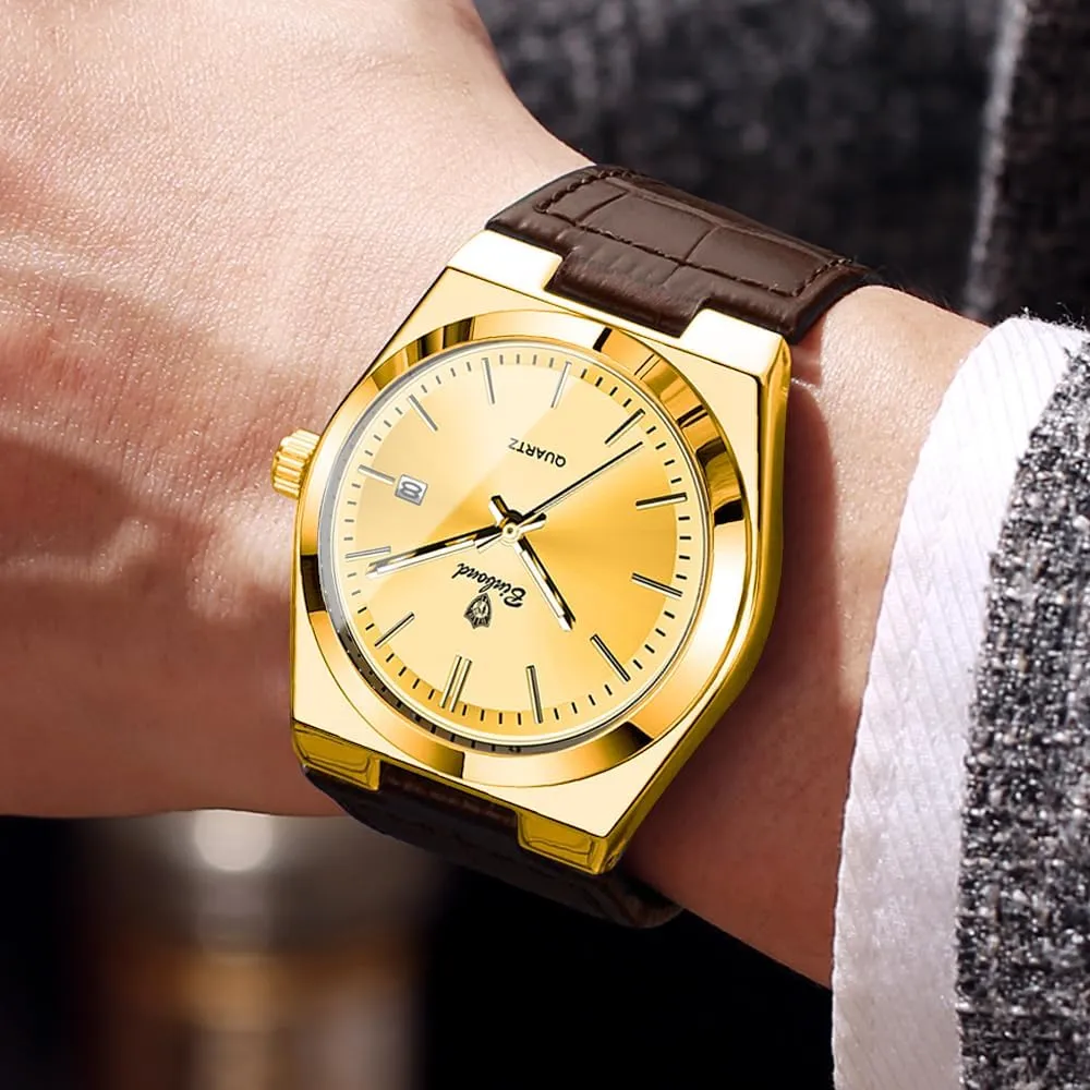 Waterproof Fashion Watches for Men Classic Men's Wrist Watches Luxury trout bison Quartz Men Watch Original Leather Strap 
