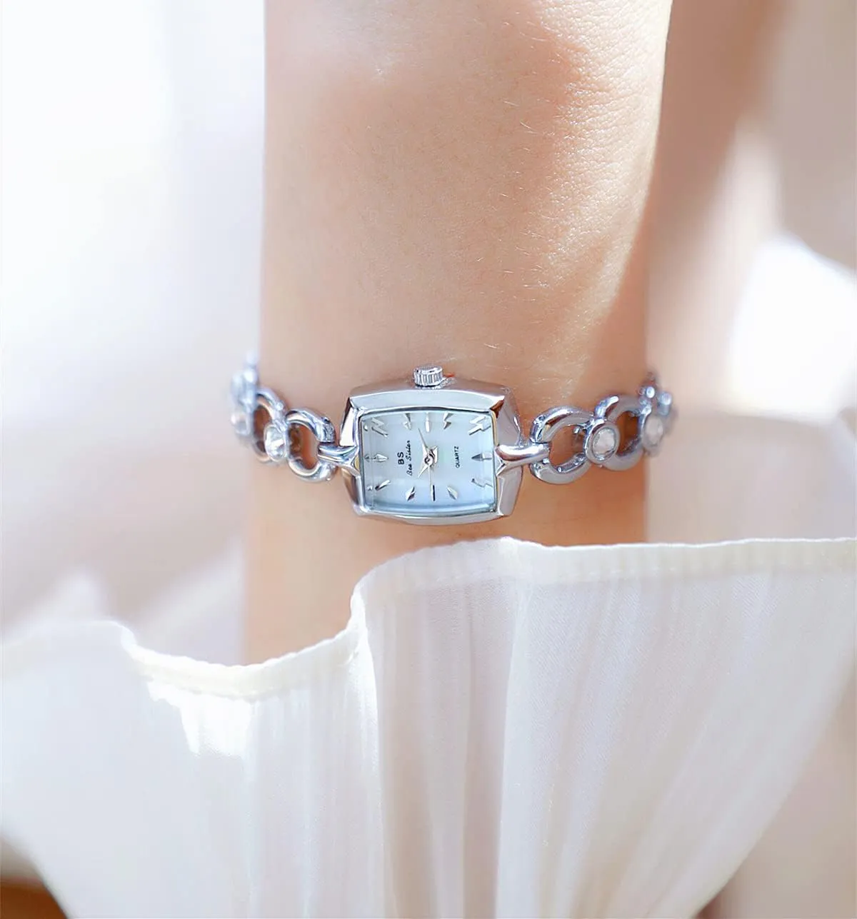 Waterproof fastidious loathsome predict Wristwatch Gosasa Ladies Elegant Crystal Bracelet Watch Luxury Fashion Rectangle Quartz Women's Watches Vintage Diamond Chain 