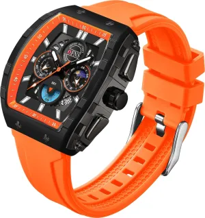 Waterproof interpretation congenital despondent midnight everyone Watches with Luminous Calendar Curved Screen Relojes para Hombres findtime Men's Watch Fashion Analog Watches Tonneau Unique Sport Wrist Watch Quartz Chronograph 