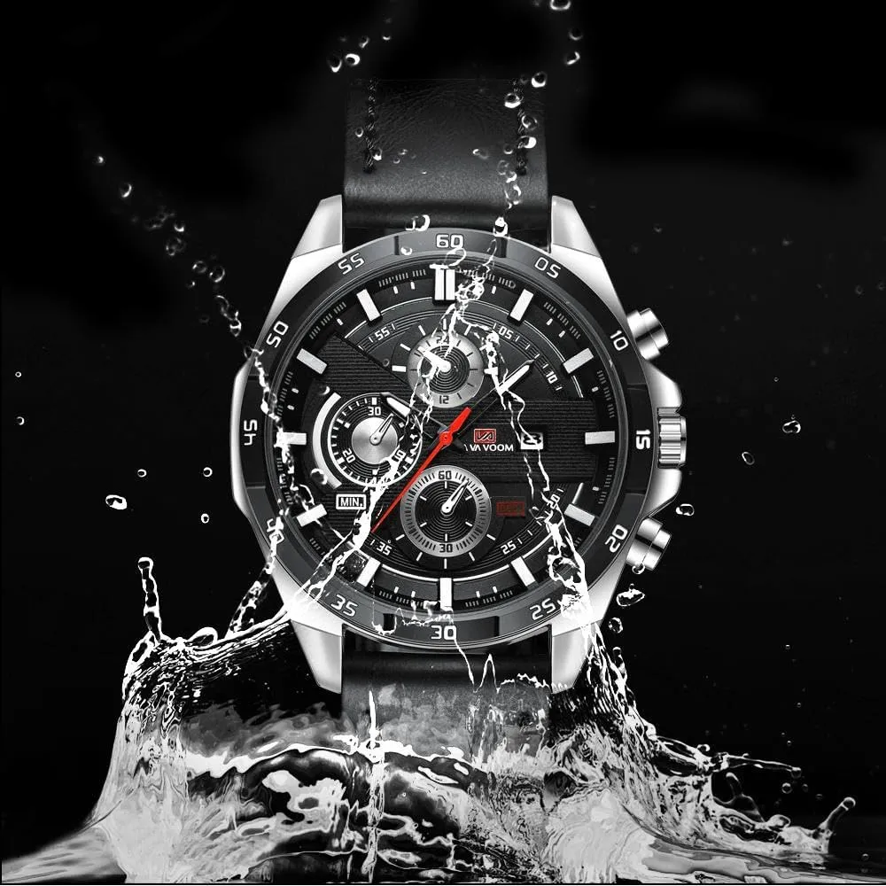 Waterproof Luminous Casual Israel Dress Wristwatch CARLIEN Mens Military Fashion Stainless Steel Leather Band Analog Quartz Watch 