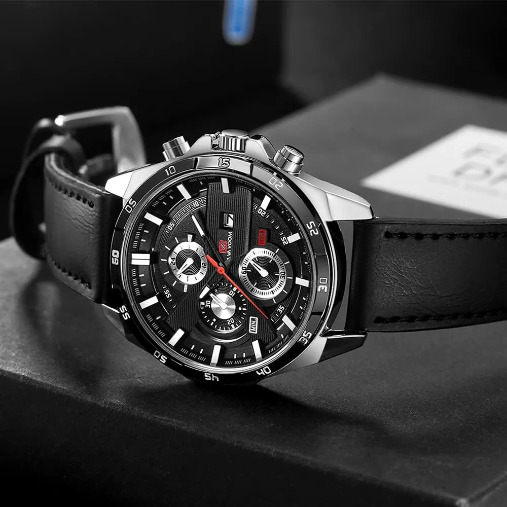 Waterproof Luminous Casual Israel Dress Wristwatch CARLIEN Mens Military Fashion Stainless Steel Leather Band Analog Quartz Watch 