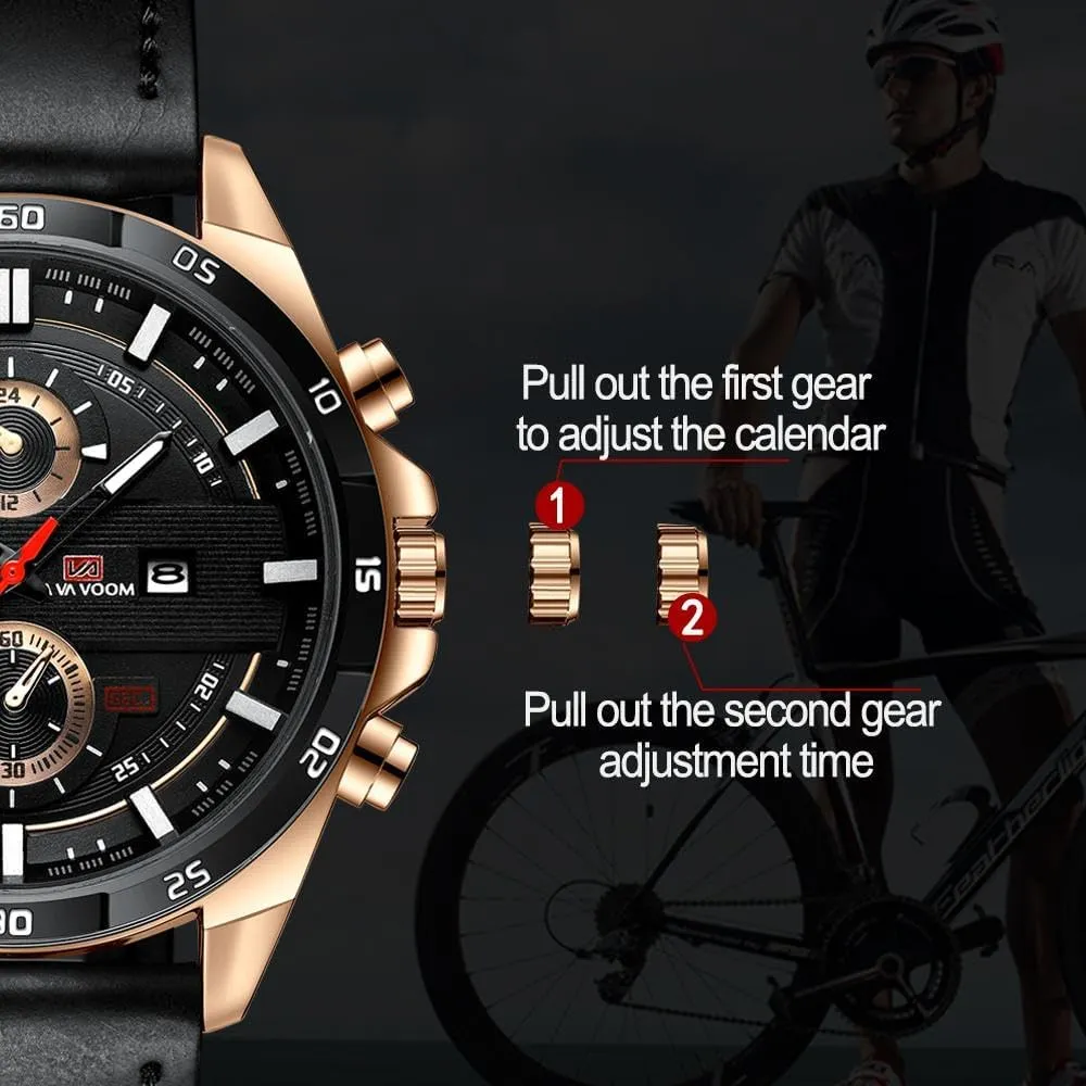 Waterproof Luminous Casual Israel Dress Wristwatch CARLIEN Mens Military Fashion Stainless Steel Leather Band Analog Quartz Watch 
