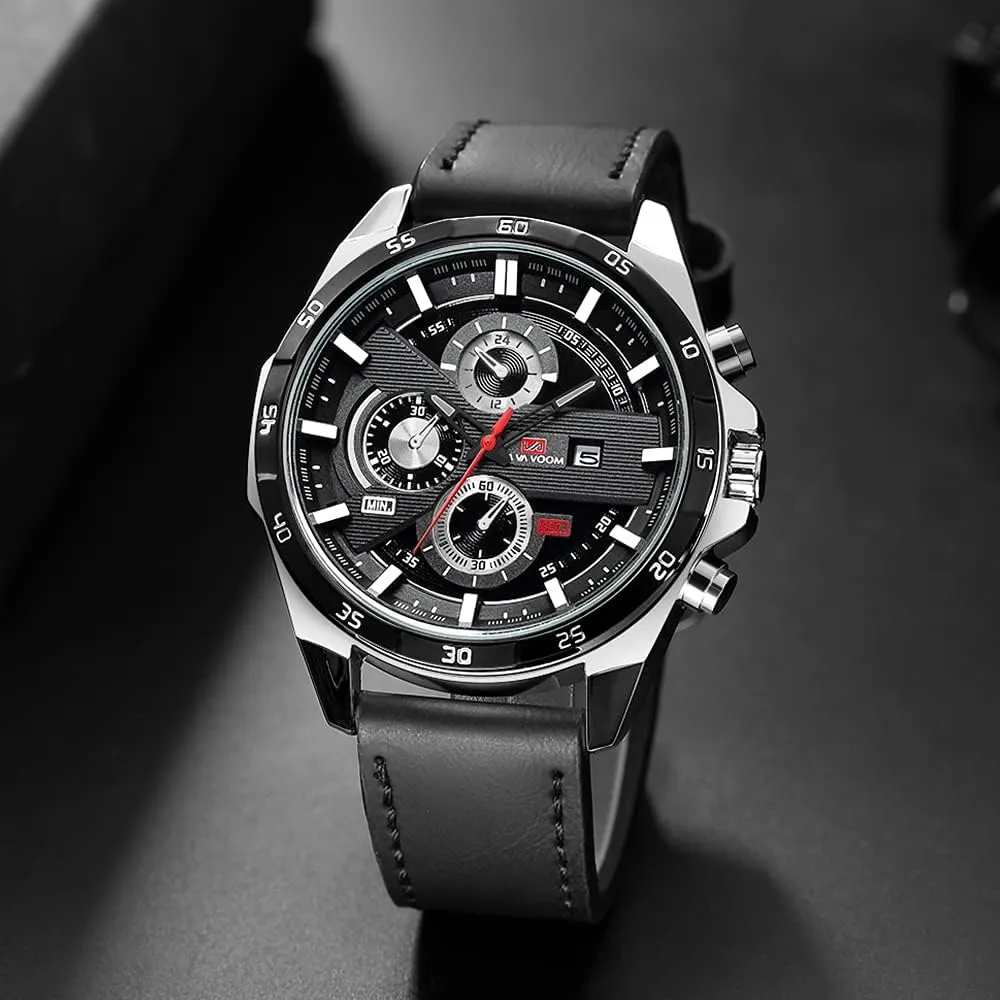 Waterproof Luminous Casual Israel Dress Wristwatch CARLIEN Mens Military Fashion Stainless Steel Leather Band Analog Quartz Watch 