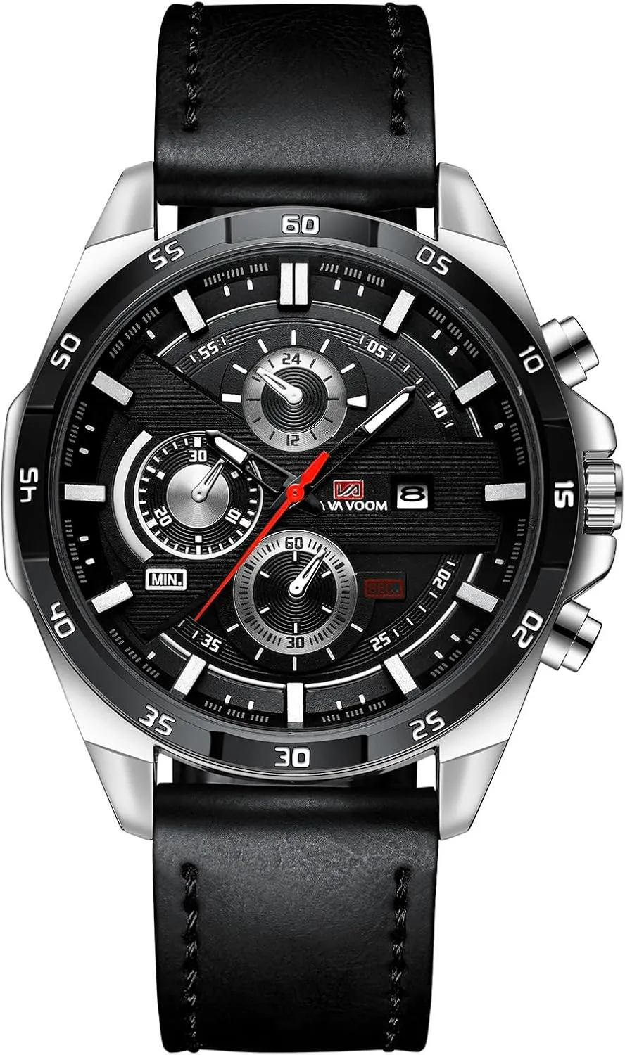 Waterproof Luminous Casual Israel Dress Wristwatch CARLIEN Mens Military Fashion Stainless Steel Leather Band Analog Quartz Watch 