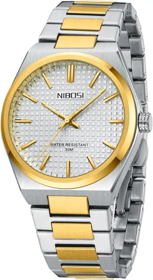 Waterproof Men's Wrist Watches incinerate Classic Minimalist Dainty Business Dress Designer Watches for Men NIBOSI Mens Watches Analog Quartz Watch Stainless Steel Strap 