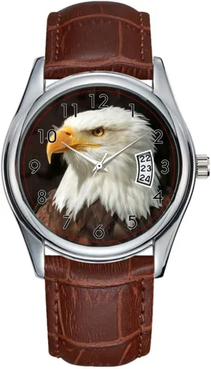 Waterproof Quartz Watches Clock grande complexity prominent Date Classic Business Brown Leather Christmas Wristwatch Eagle Wrist Watches Men Watch Casual 