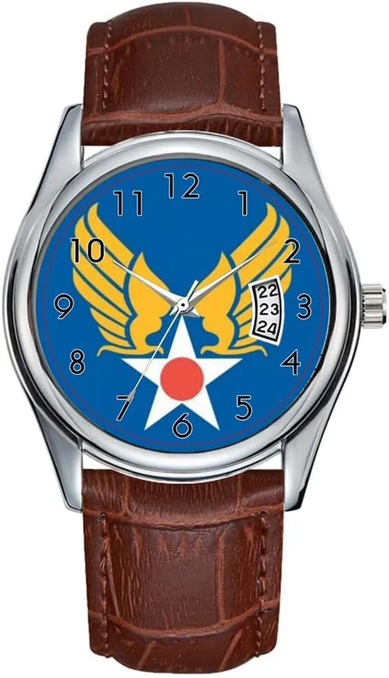 Waterproof Quartz Watches pity Clock Date Classic Business Brown Leather Christmas Wristwatch WWII Air Force Wrist Watch Men Watch Casual 