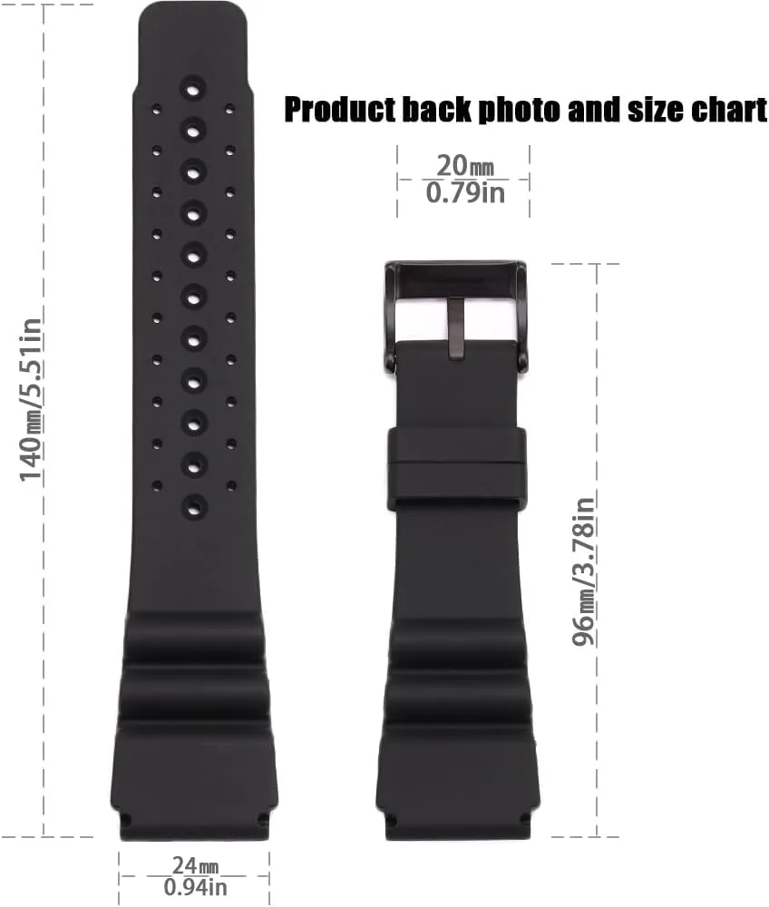 Waterproof Silicone tube dispel Watchband Compatible with Citizen BN0151 BN0150 Sports Diver Strap 20mm 22mm 24mm Replacement Bracelet Watch Accessories Soft 
