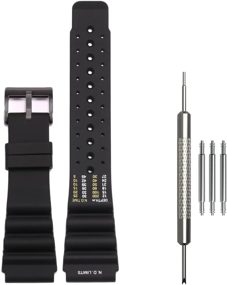 Waterproof Silicone tube dispel Watchband Compatible with Citizen BN0151 BN0150 Sports Diver Strap 20mm 22mm 24mm Replacement Bracelet Watch Accessories Soft 