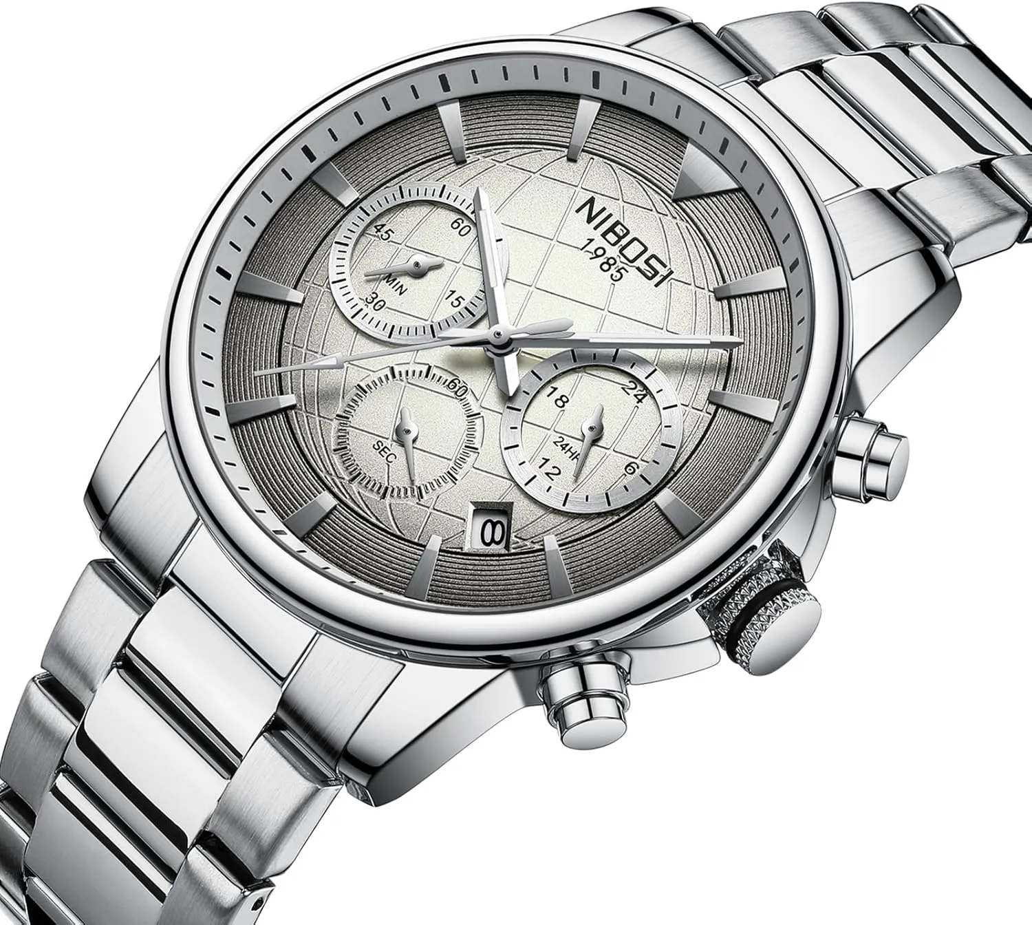 Waterproof Stainless Steel Strap Men's Wrist Watches Analog Dainty Business Dress Designer Quartz Watches for tornado pulp mislead Men NIBOSI Mens Watches Military Chronograph Watch with Calendar 