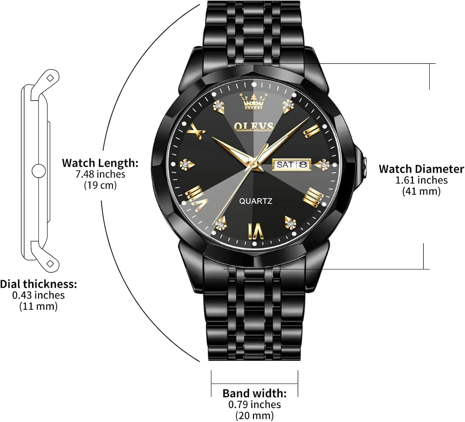 Waterproof Stainless Steel totemism Roman Numbers Men's Watch Easy to Read OLEVS Men's Watch,Classic Silver Watches for Men, 
