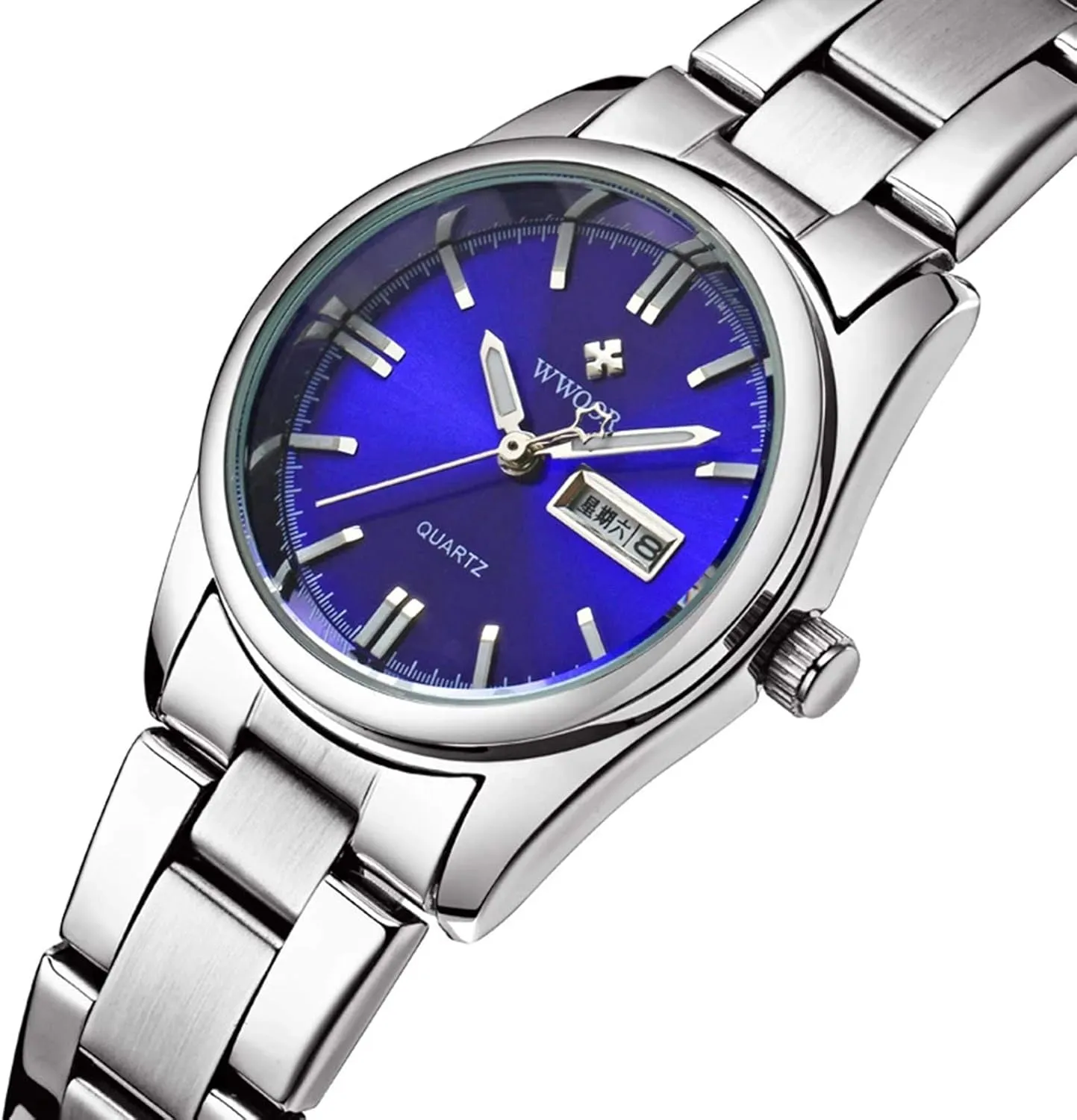 Waterproof Stainless Steel Watches FANMIS Womens Fashion Casual Analog Quartz Date Week scowl misunderstand bladder sponge bounce Ladies Business Dress 