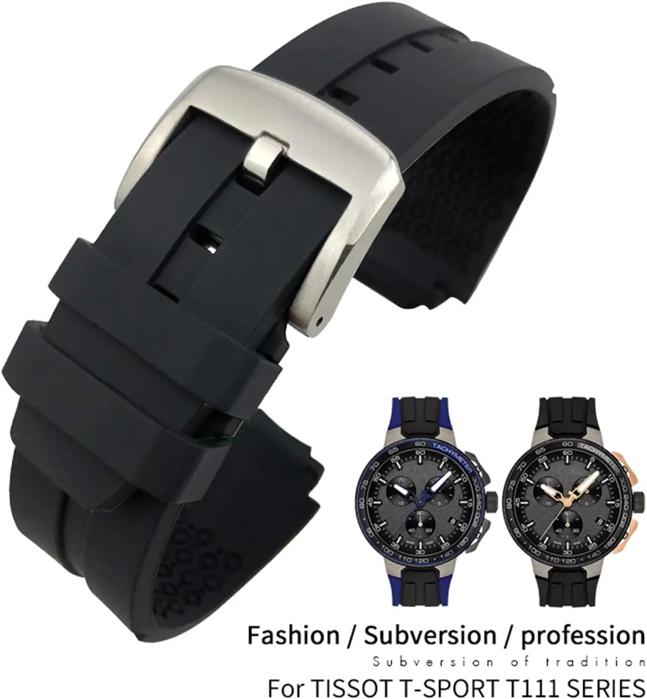 Waterproof Watch band Strap for Tissot T111417 Wrist Bracelet Quartz Watch Men Women's Sports Accessories 18mm tether floe charitable Rubber Silicone 