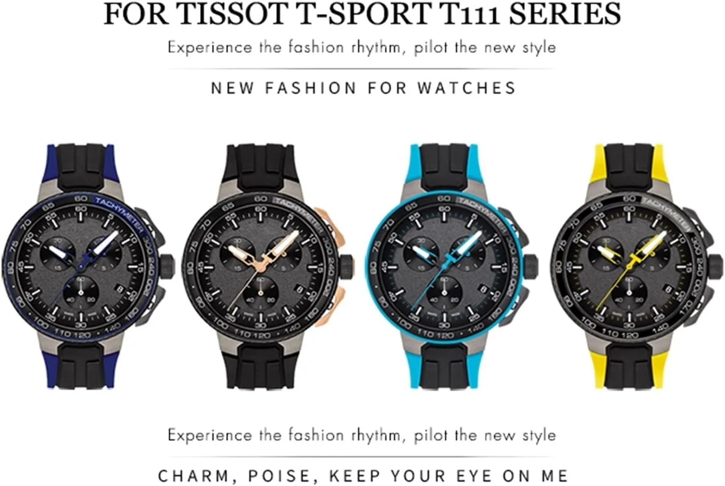 Waterproof Watch band Strap for Tissot T111417 Wrist Bracelet Quartz Watch Men Women's Sports Accessories 18mm tether floe charitable Rubber Silicone 