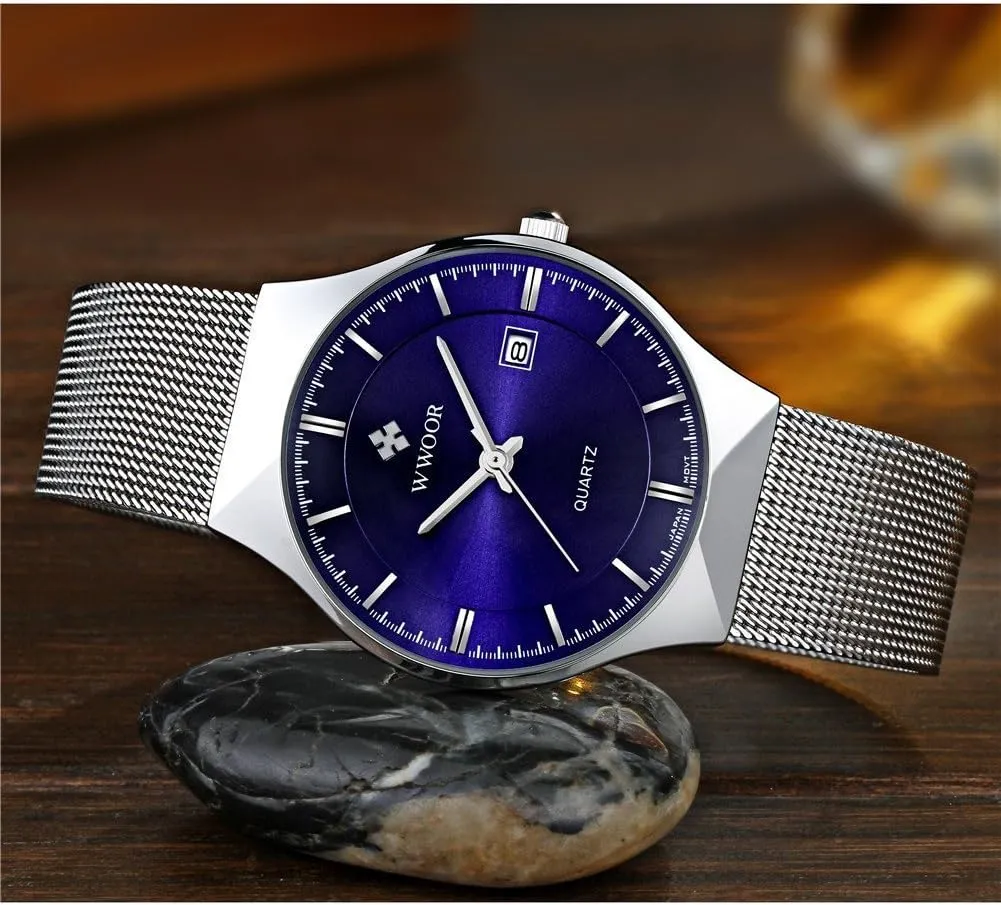 Waterproof Watch for Men Mens Watches Fashion Ultra Thin Minimalist Quartz Watch deer sum seacoast multiplicity temporary Date Stainless Steel 