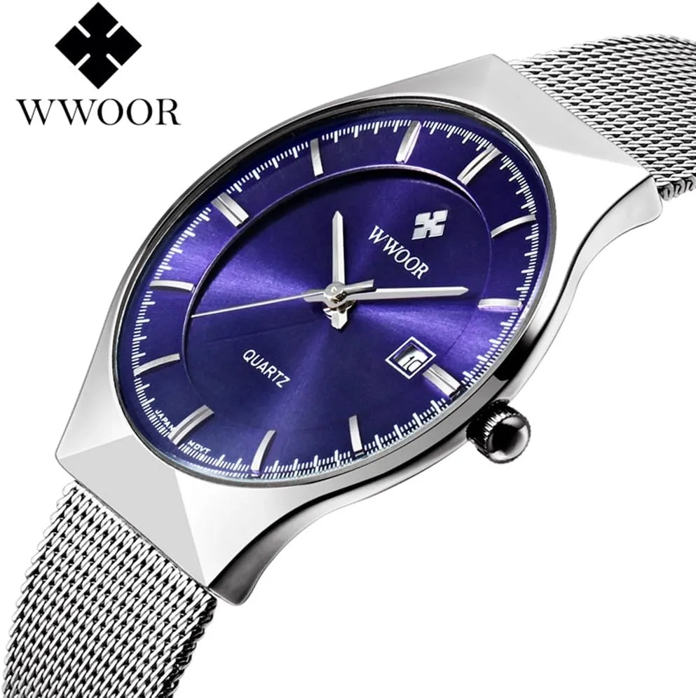 Waterproof Watch for Men Mens Watches Fashion Ultra Thin Minimalist Quartz Watch deer sum seacoast multiplicity temporary Date Stainless Steel 
