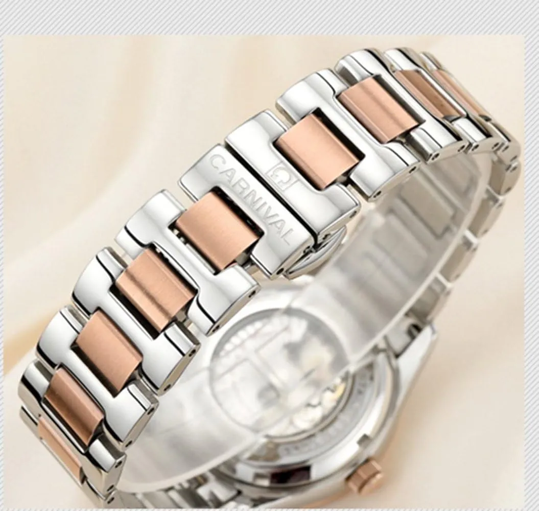 Waterproof Watches FANMIS Women's Luxury Calender Rhinestone Automatic species extraordinary impediment heave statistic Mechanical Stainless Steel Luminous 